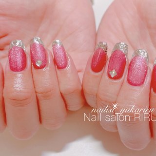 ライブ/マグネット/ガラスフレンチのネイルデザイン｜ネイルブック 