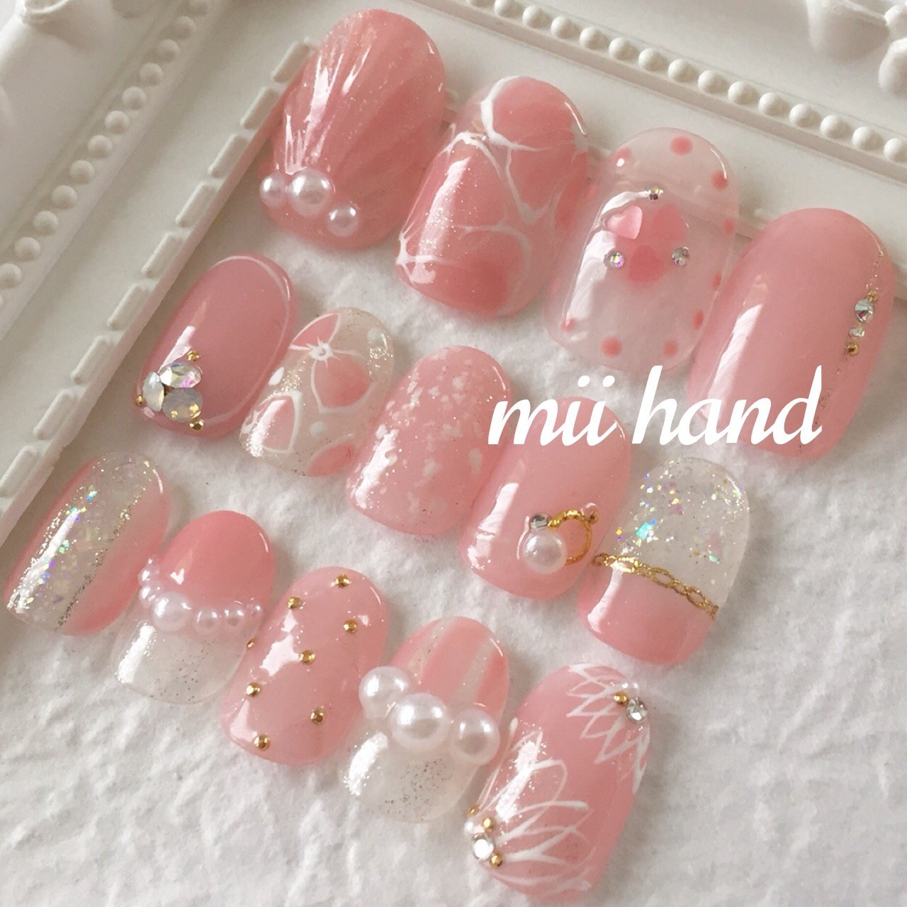 ショート ピンク ジェル ネイルチップ Nail Salon Mkのネイルデザイン No ネイルブック