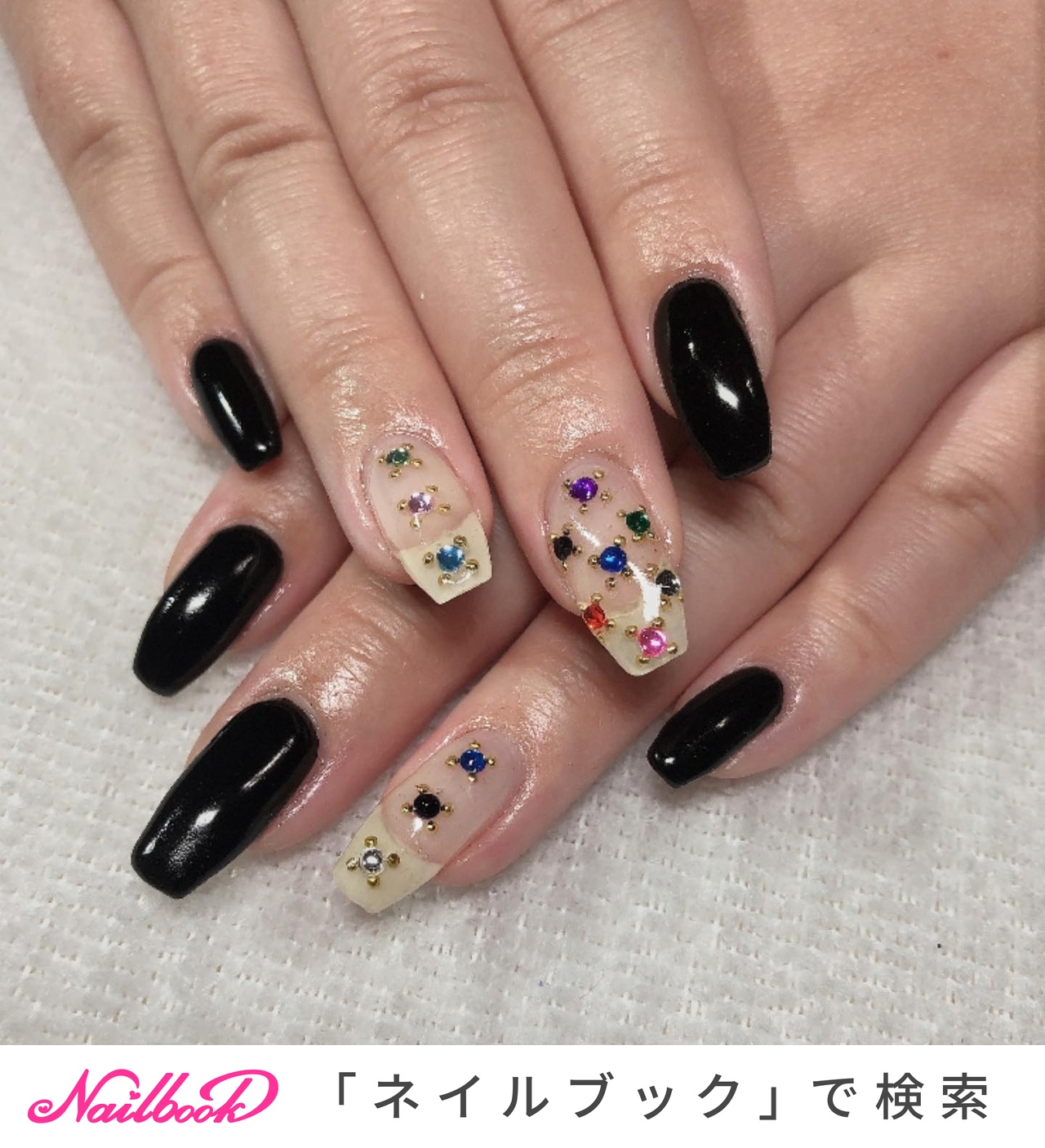 人気順｜#カラフルストーンネイルのネイルデザイン｜ネイルブック