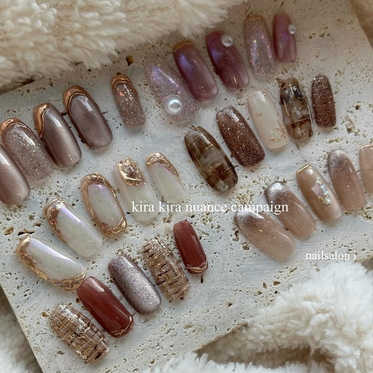 NO.102 ネイルチップ 冬ネイル ニュアンスネイル ミラー ラメ