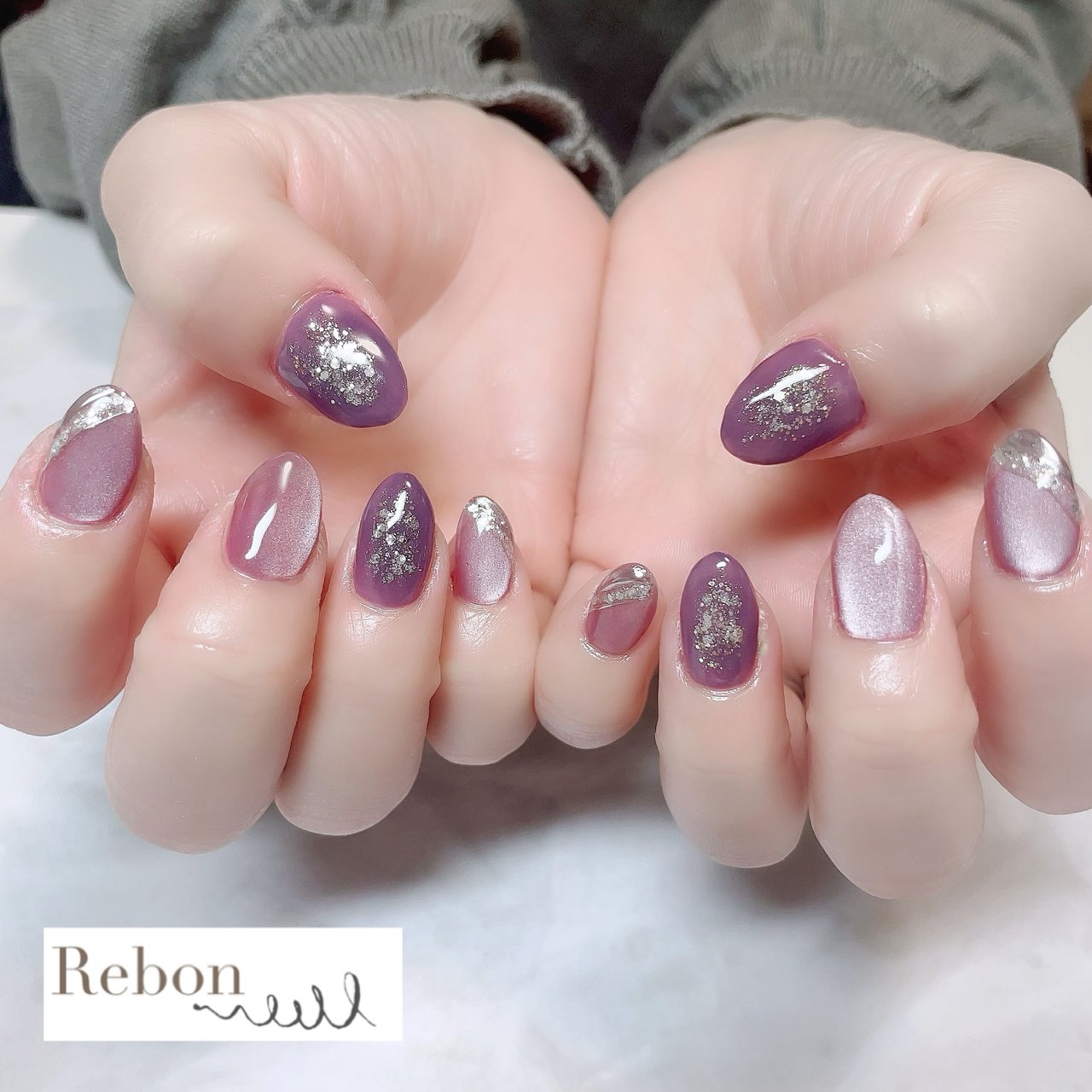 冬/オールシーズン/ハンド/ラメ/マグネット - rebon_beautyのネイル