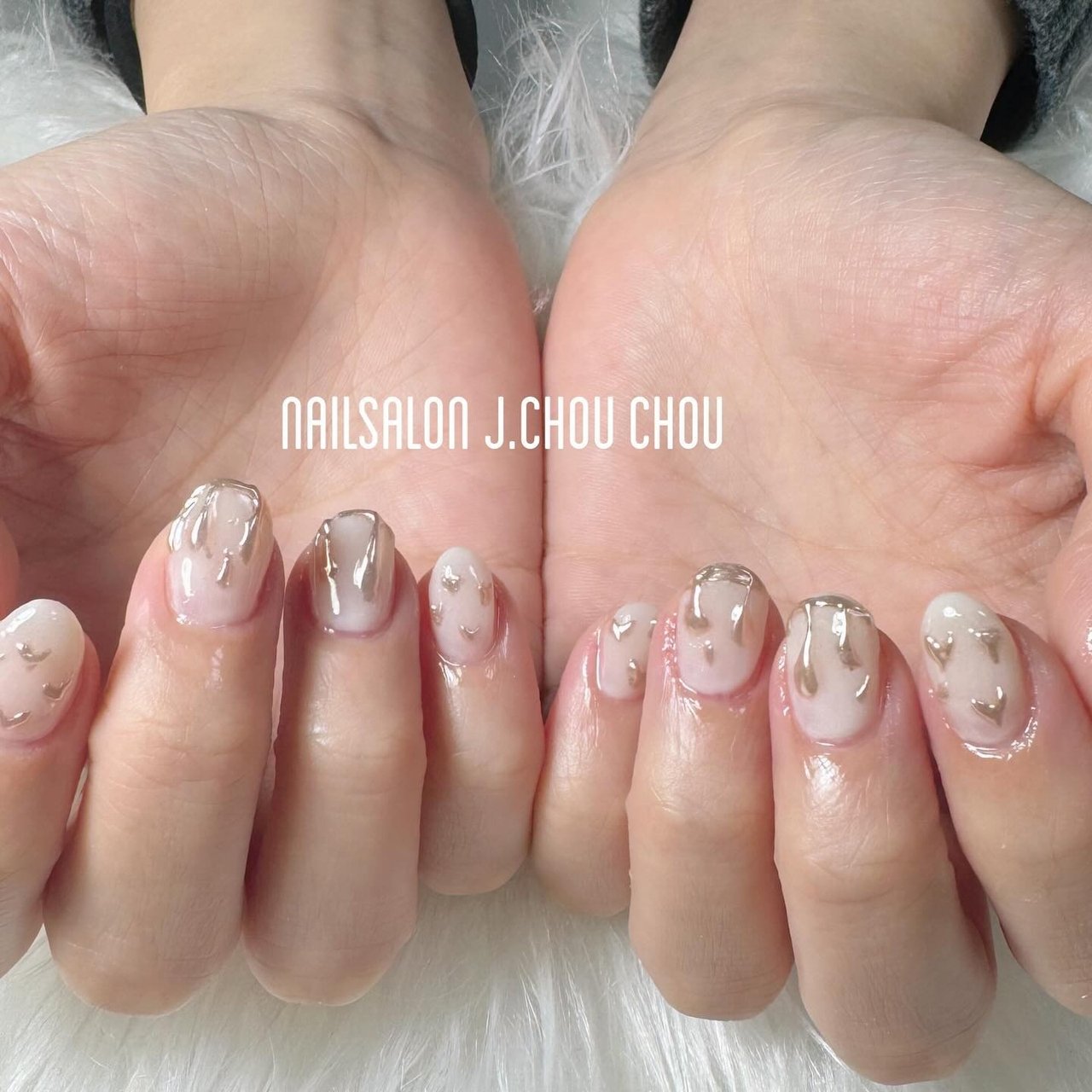 ハート/ミラー/ホワイト/ジェルネイル - J.chou-chou.NAILの