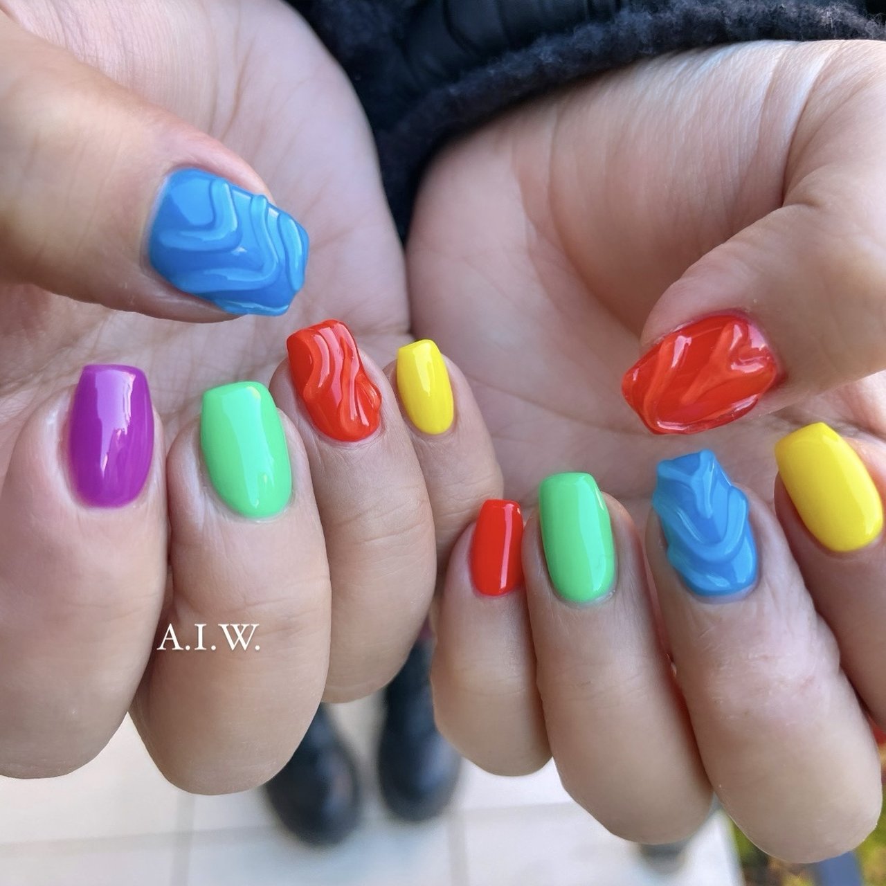 カラフルネイル ハンド/カラフル/ビビッド - 大倉ノドカ 🐍💖A.I.W. / Nail & Eyebrow