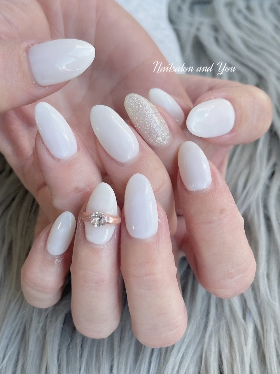 冬/オールシーズン/リング/ホワイト/ゴールド - andyounailsalonの