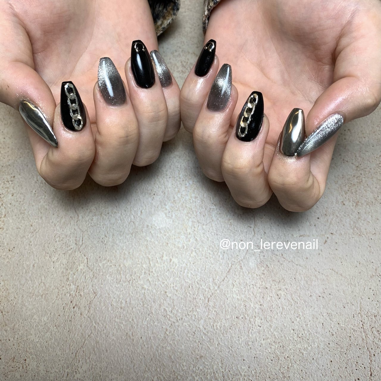 冬/ハンド/ワンカラー/チェーン/マグネット - non_lerevenailのネイル