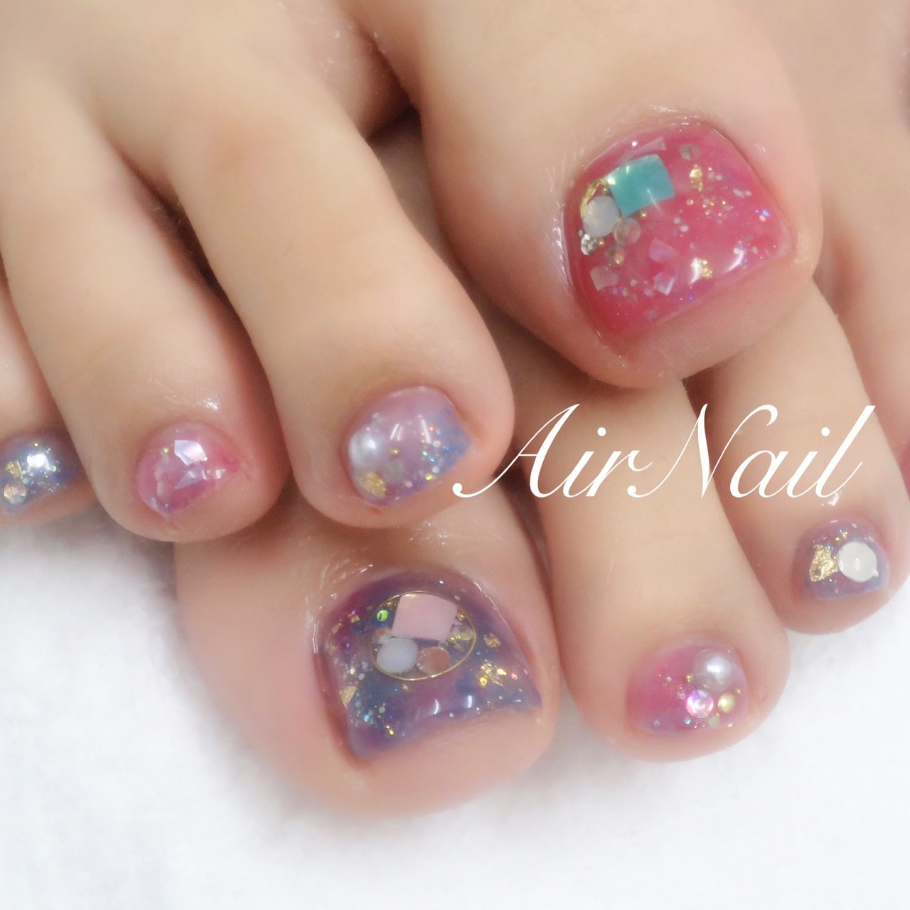 夏 海 リゾート 浴衣 フット Airnail エアーネイル のネイルデザイン No ネイルブック