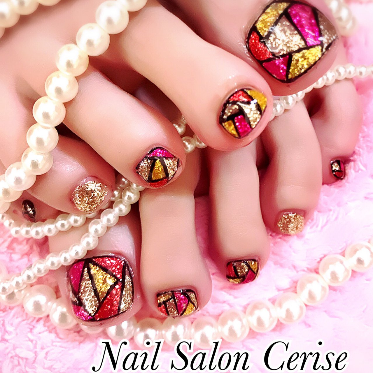 夏 海 デート 女子会 フット Nail Salon Cerise ネイルサロンスリーズ のネイルデザイン No ネイルブック