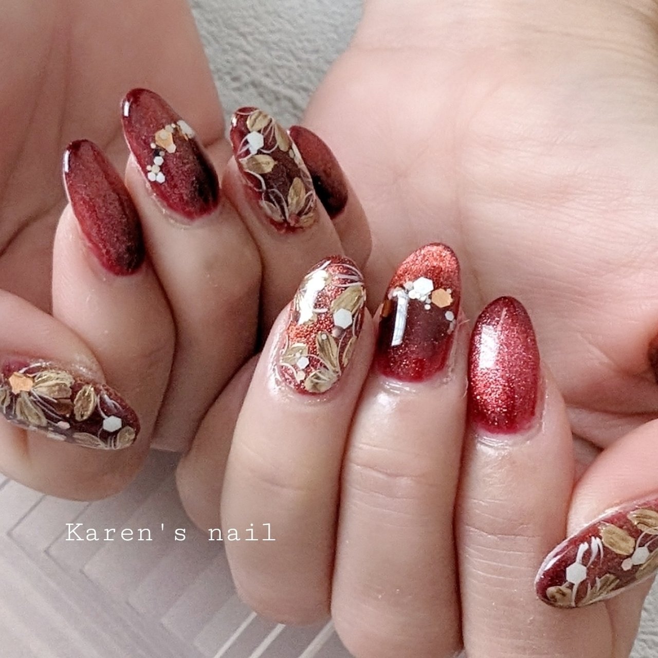 冬/お正月/成人式/パーティー/ハンド - karen's nail rierinのネイル