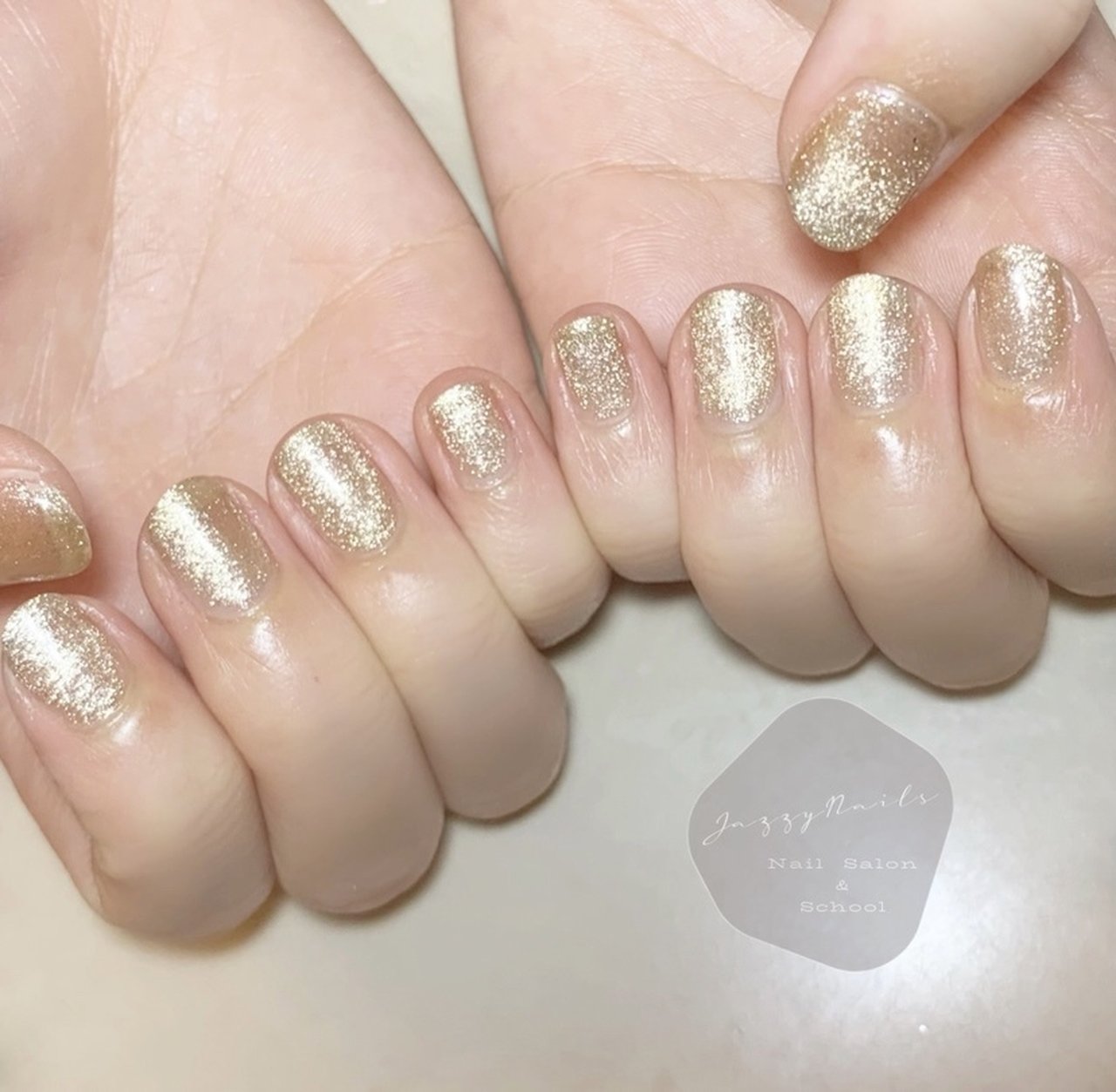 冬/ハンド/マグネット/ショート/ゴールド - hiroのネイル