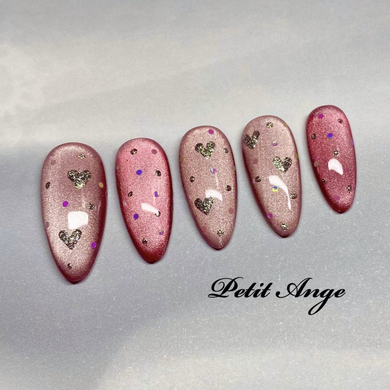 バレンタイン/ハンド/ハート/ドット/マグネット - Petit Angeのネイル