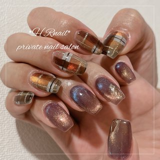 バイカラーマグネットネイルのネイルデザイン｜ネイルブック 