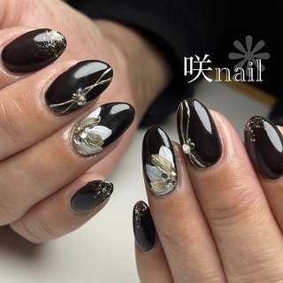 ネイルチップ 成人式 振袖 黒 ネイルチップ 成人式 和柄 振袖 黒 花