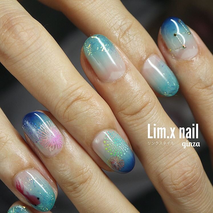 夏 旅行 海 浴衣 ハンド Lim X Nail リンクスネイル のネイルデザイン No ネイルブック