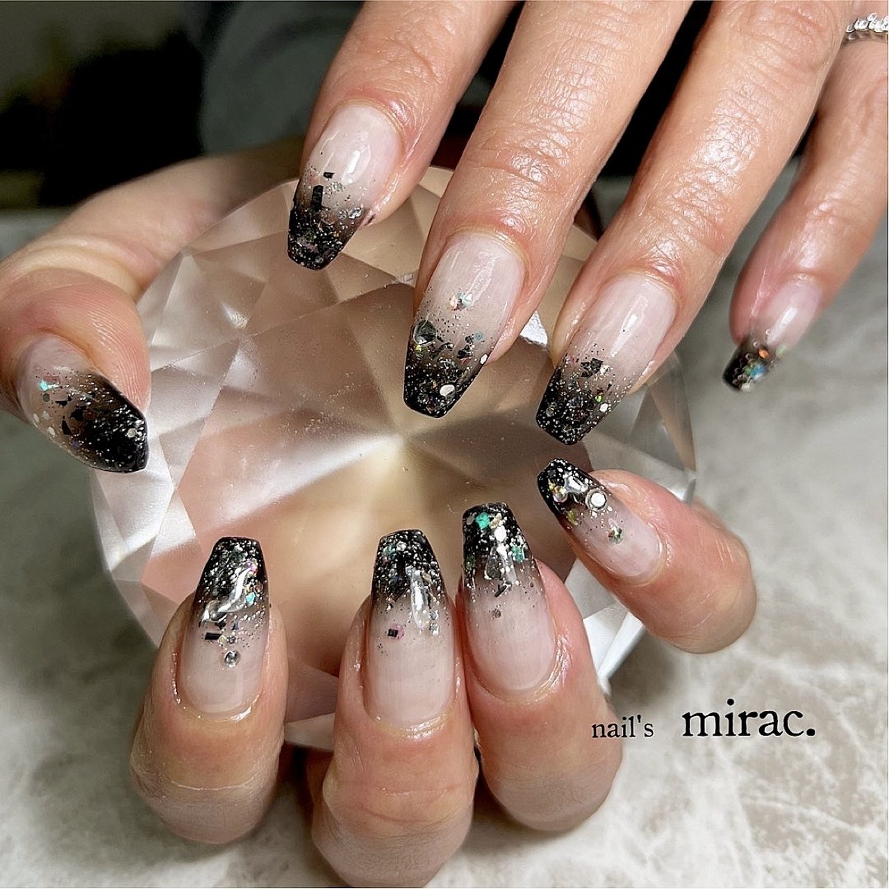 ブラック/シルバー - nail'smirac.☆林 智子のネイルデザイン[No