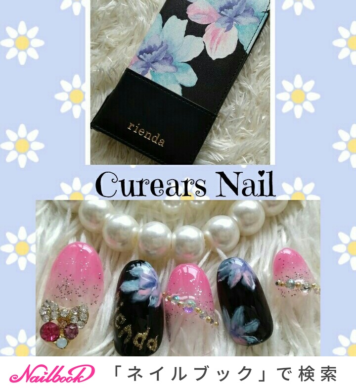 ハンド グラデーション ブランド柄 ミディアム ピンク Curears Nailのネイルデザイン No ネイルブック