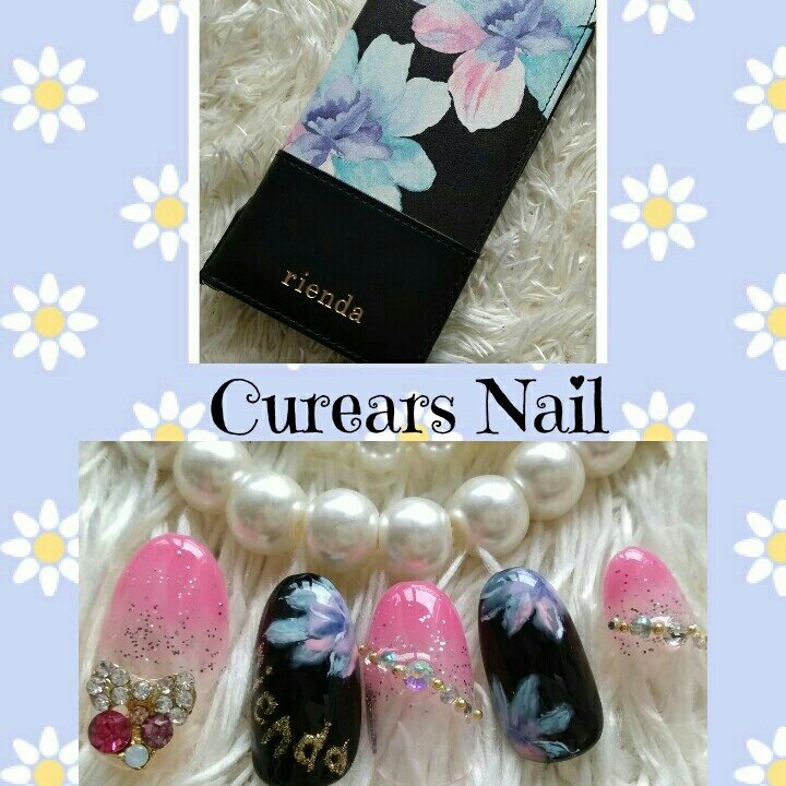 ハンド グラデーション ブランド柄 ミディアム ピンク Curears Nailのネイルデザイン No ネイルブック