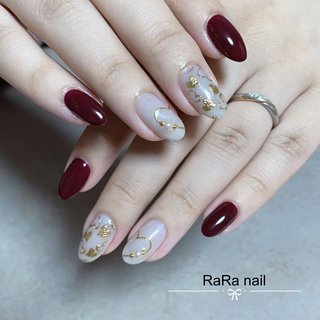 10))フレンチガーリー バレンタイン ネイルチップ ハートネイル ボルドー 冬 10))フレンチガーリー バレンタイン ネイルチップ ハートネイル