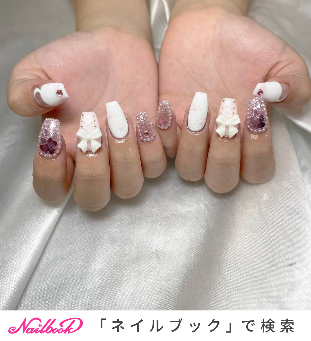 ファンシー リボン ネイルパーツ りぼん ハンドメイド 地雷