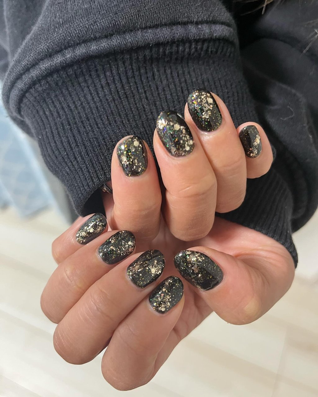 冬/シンプル/ラメ/ワンカラー/大人 - Shark NailAのネイルデザイン[No