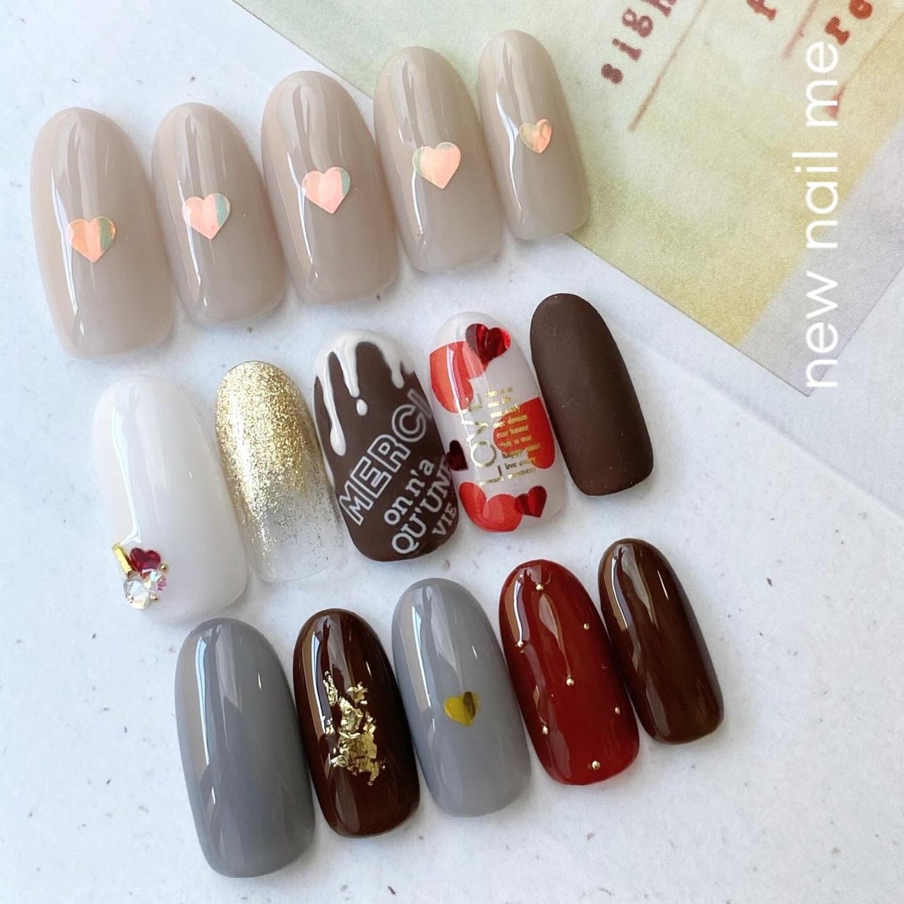 バレンタイン/ハンド/ハート/スイーツ/マット - new nail me(ニュー