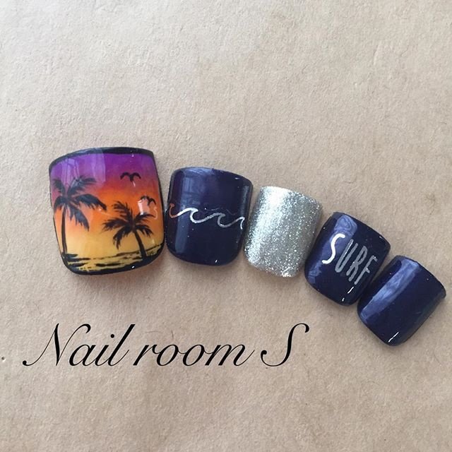 夏 旅行 海 リゾート フット ｎailroom ｓのネイルデザイン No ネイルブック