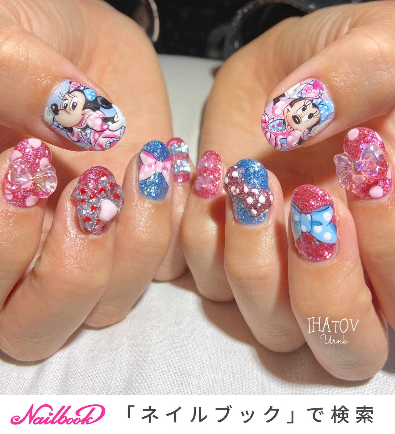 ①パルパルーザ★ミニーちゃん★ドットネイルbird_nail_D