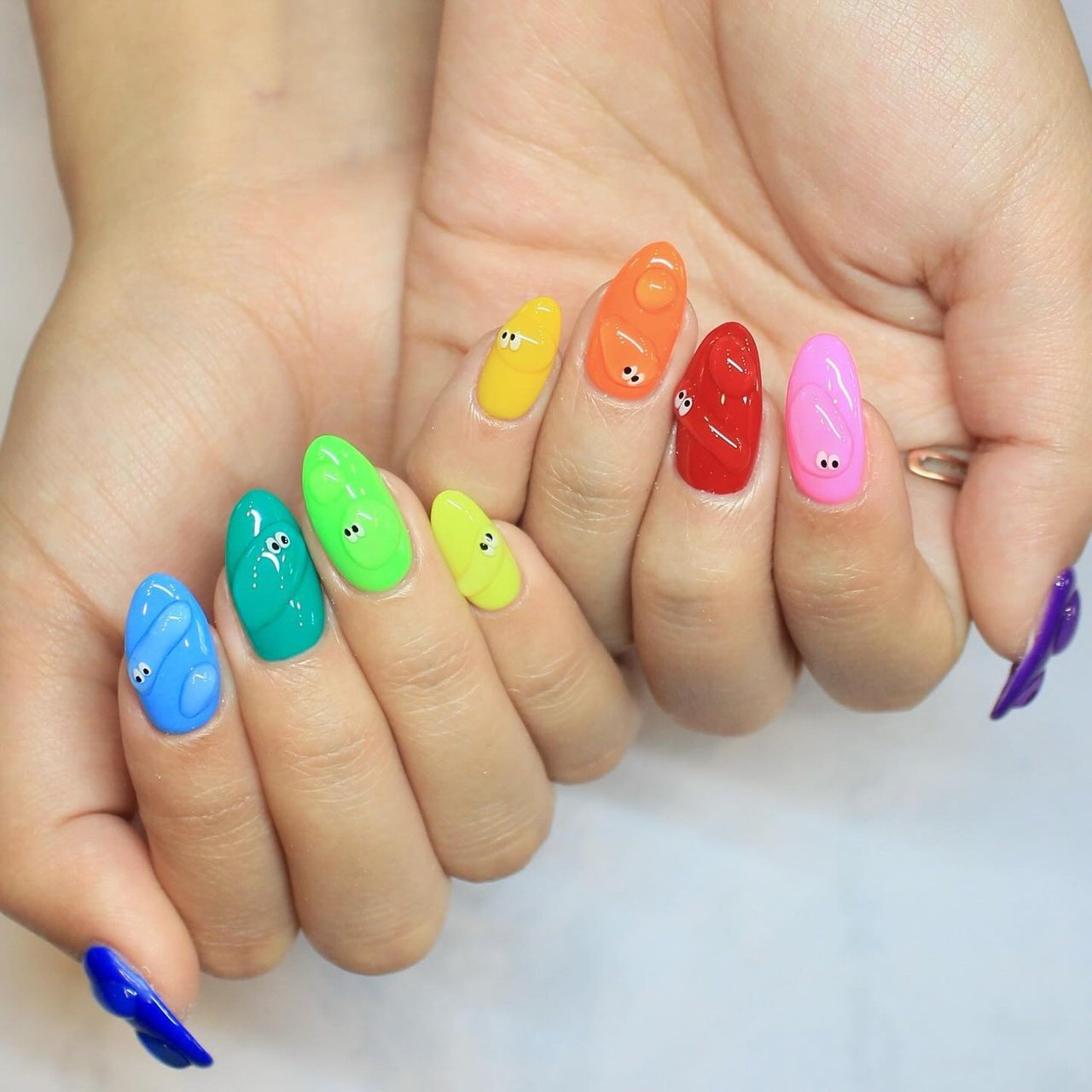 水滴/ぷっくり/個性派/カラフル/ジェルネイル - PAROPON NAILのネイル