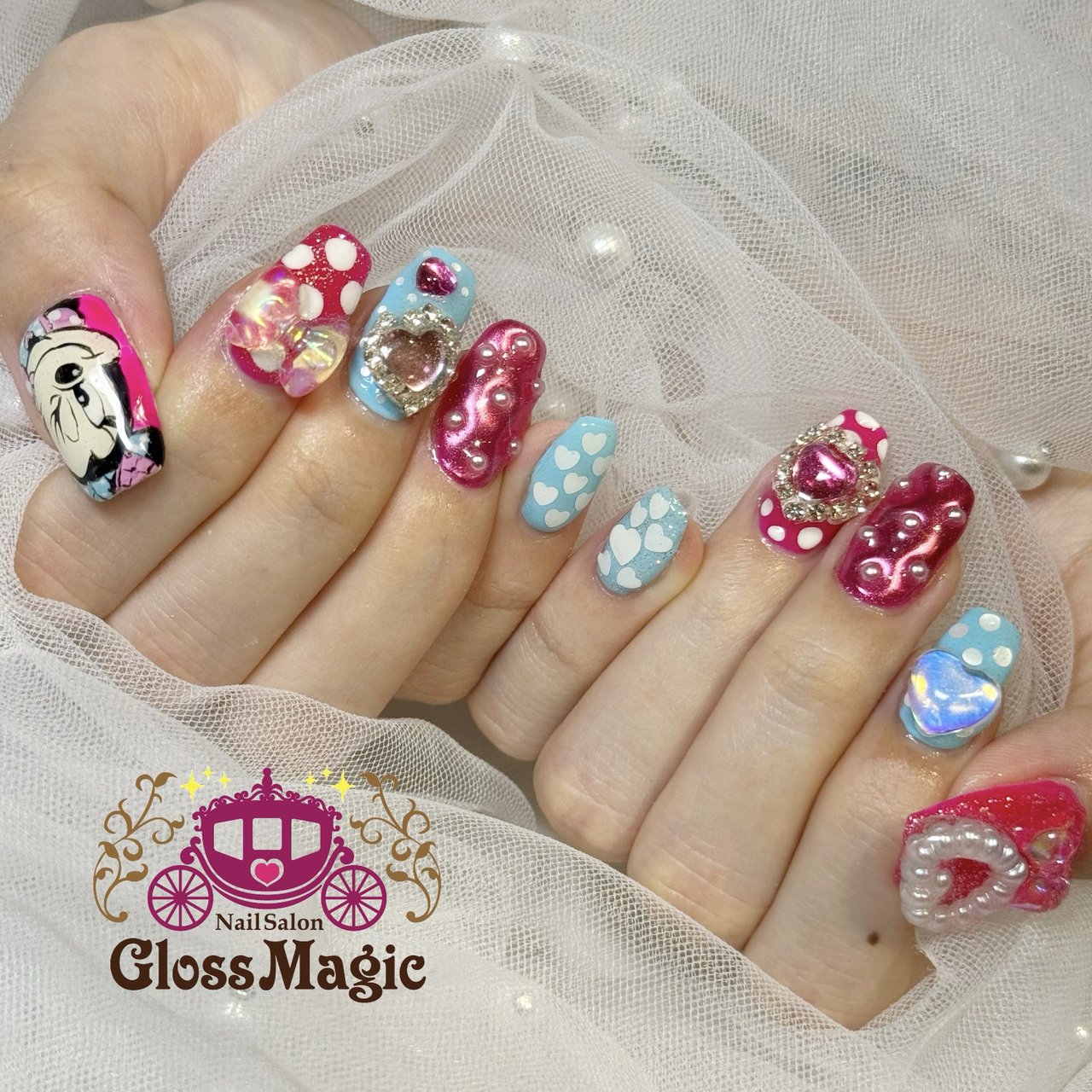 ①パルパルーザ☆ミニーちゃん☆ドットネイル ①パルパルーザ☆ミニー