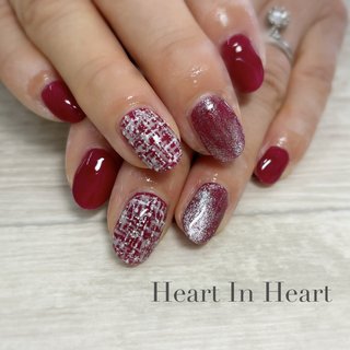 【No.23】クリスマスネイルチップ　マグネット×チェックおっぽNail