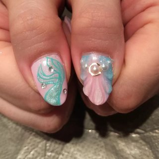 人魚姫のネイルデザイン｜ネイルブック