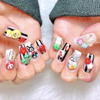 3Dパーツいっぱいスタッフお正月ネイル🎍💖 ご来店有難うございました😄

初回ストーンつけ放題✨
初回他店オフ無料✨
ハンドジェル¥4000〜
スカルプチュア¥7000〜
フットジェル¥4000〜

ご予約、お問い合わせ、ご質問はDM、LINEよりお待ちしております☺️
nail salon Ｒ　ネイルサロンアール
LINE:@703hxxsb
Instagram:@nailsalonr 9
住所:岐阜県大垣市築捨町3-69
営業時間:9:00〜18:00
定休日なし
スタッフ4人、4席あり
駐車場4台分あります🚘
クレジット、QR決算OK💰
お子様ご来店OK👶
フィルイン導入店💅
持ちが悪い方や、爪が薄い方や、爪が弱い方は是非ご来店ください✨
映画、アニメ、ドラマ、YouTube見放題📺

#💅#ネイル #ネイルデザイン #デザインネイル #ジェルネイル #スクエアネイル #ロング #ミルキーホワイト #ブラック #3d #キャラクター #パーツネイル #お正月 #新春 #ゴテゴテネイル #ハンドネイル #1月ネイル #2月ネイル #艶ネイル #おしゃれネイル #大垣 #大垣ネイル #大垣ネイルサロン #岐阜ネイルサロン#ネイルサロンR #ネイル好きな人と繋がりたい #nail#naildesign#nailbook_fan#nailsalonR #お正月 #デート #女子会 #ハンド #ストライプ #3D #リボン #和柄 #個性派 #ロング #スクエア #ホワイト #ブラック #カラフル #ジェルネイル #お客様 #nailsalon R 【ネイルサロンアール】 #ネイルブック