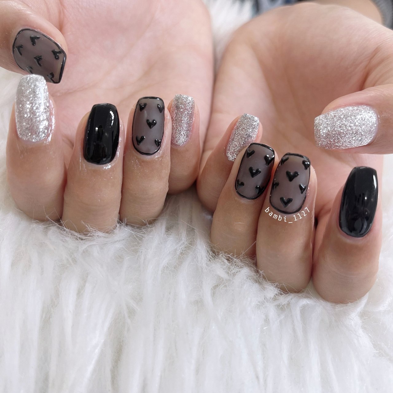 ネイルアート用品セット 黒バッグ付き オールシーズン/デート/女子会/ハンド/ラメ - bambi_1127の