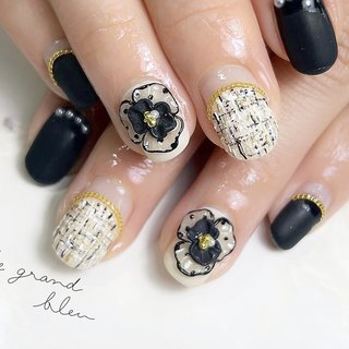フラワー/3D/ツイードのネイルデザイン｜ネイルブック 