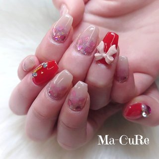 人気順｜レッド(赤)/#フレンチガーリーのネイルデザイン｜ネイルブック 