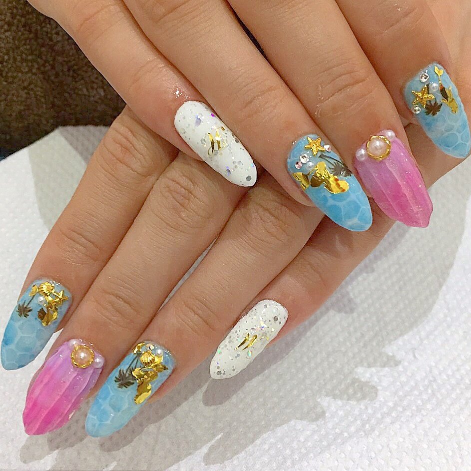 夏 旅行 海 リゾート ハンド Onnail Salonのネイルデザイン No ネイルブック