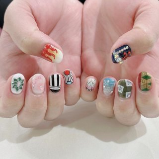 鬼滅の刃ネイルパーツ 柱セット 鬼滅の刃ネイルパーツ 柱セットの通販 by Yotsuba_nail｜ラクマ