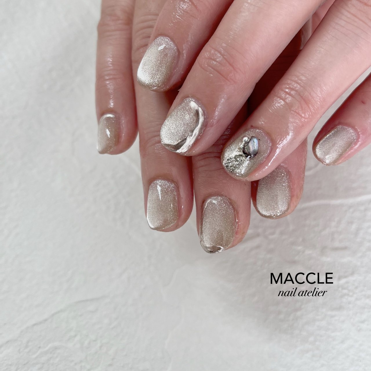 マグネット/ミラー/シルバー/メタリック - nail atelier MACCLEの 