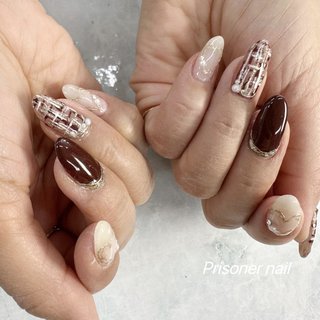 おすすめ順｜ツイード/#チョコレートブラウンのネイルデザイン｜ネイル