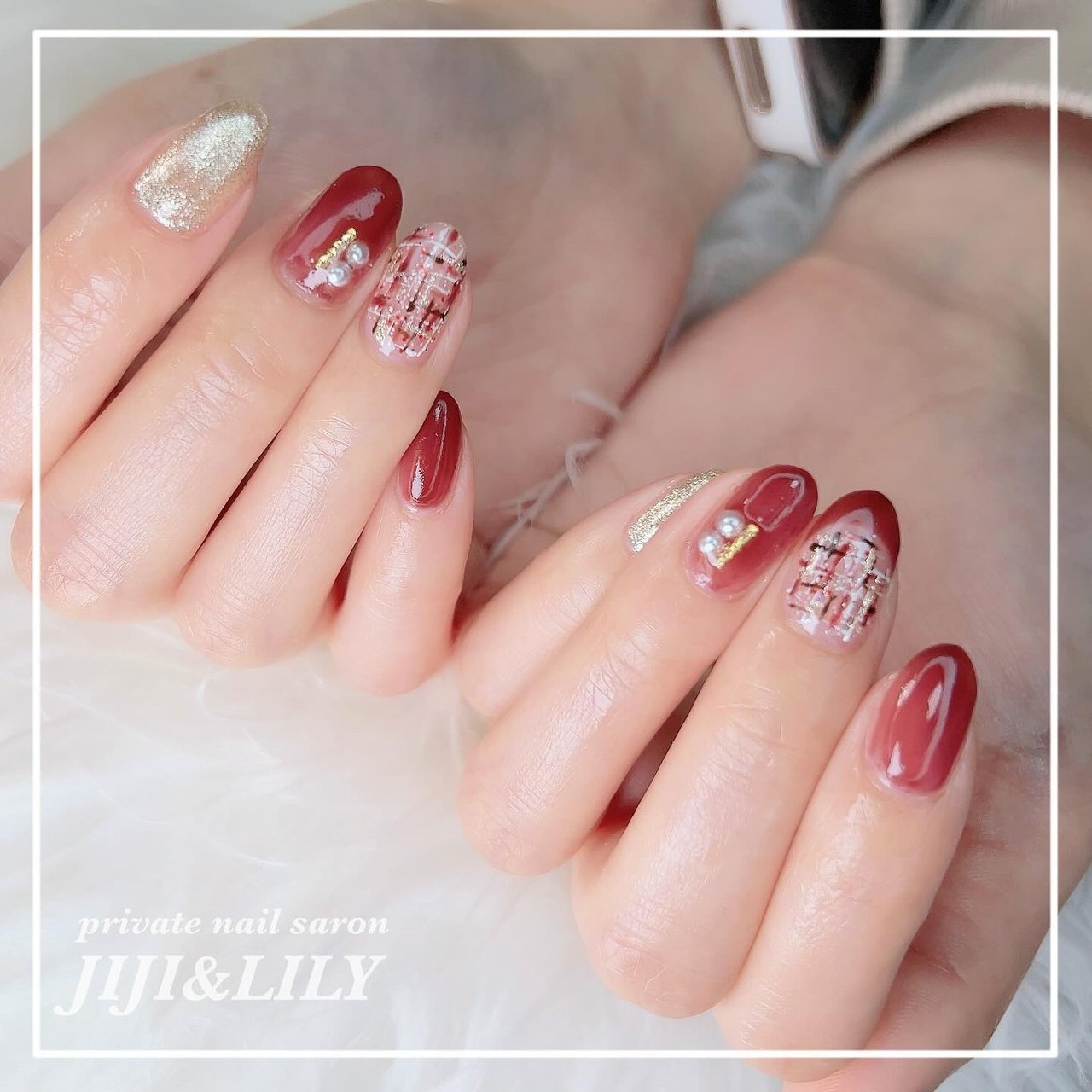 冬/ツイード - ジジ&リリーのネイルデザイン[No.8602734]｜ネイルブック