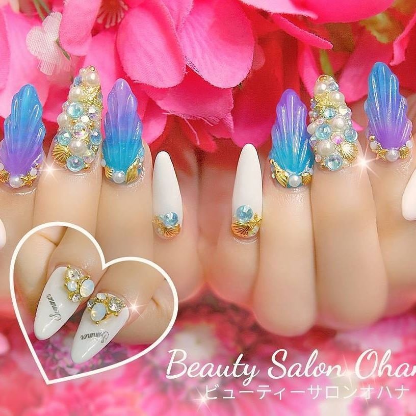 夏 梅雨 海 リゾート ハンド Beautysalon Ohanaのネイルデザイン No ネイルブック