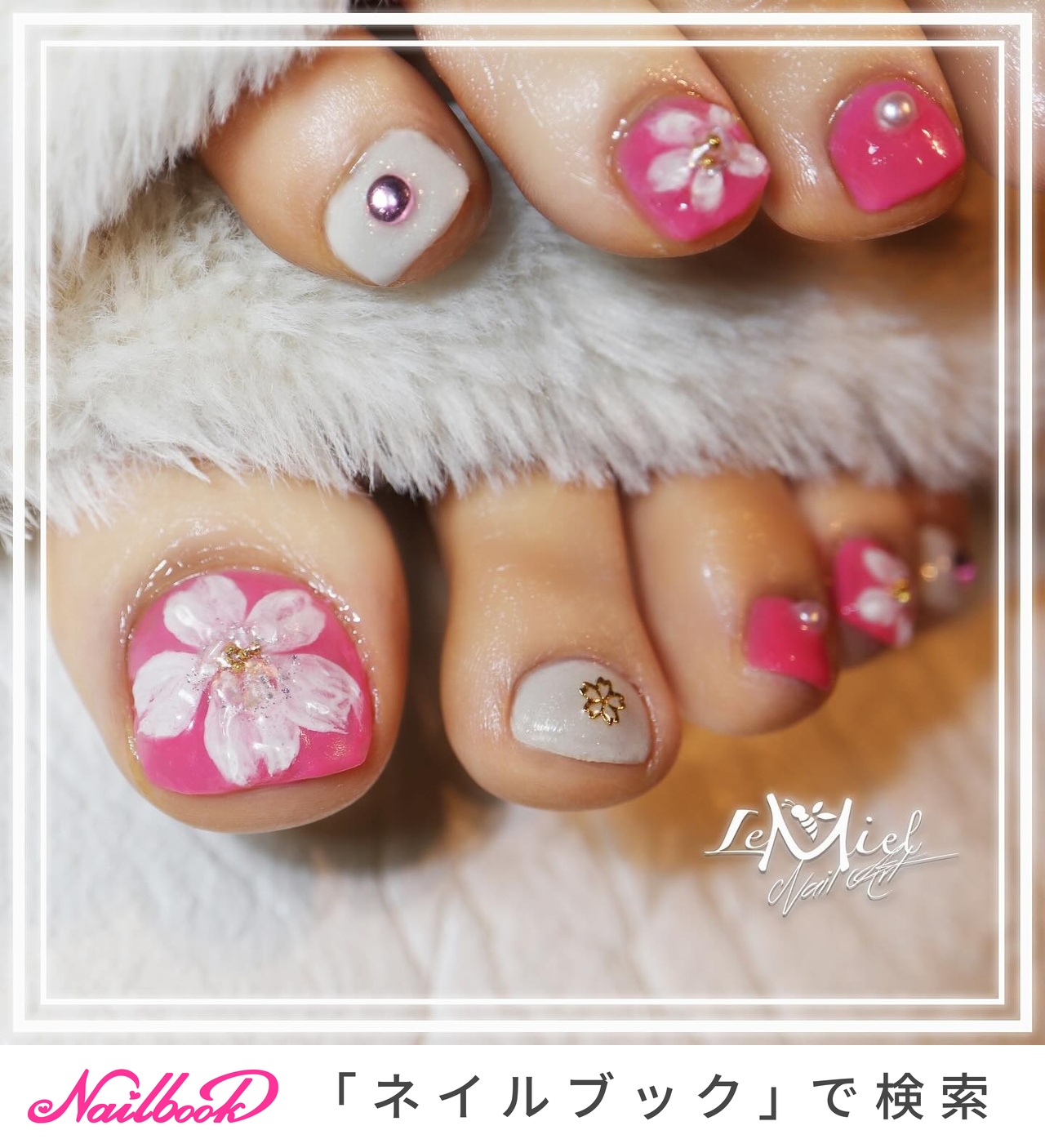 人気順｜#さくらフットネイルのネイルデザイン｜ネイルブック