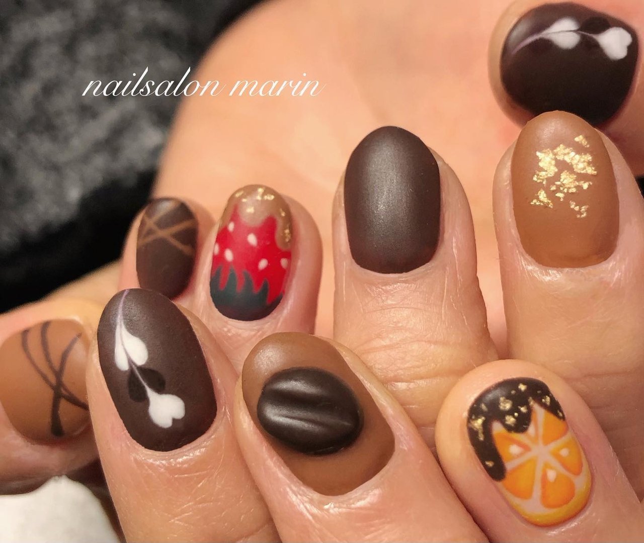 バレンタイン/マット - nailsalon marinのネイルデザイン[No.8607452 