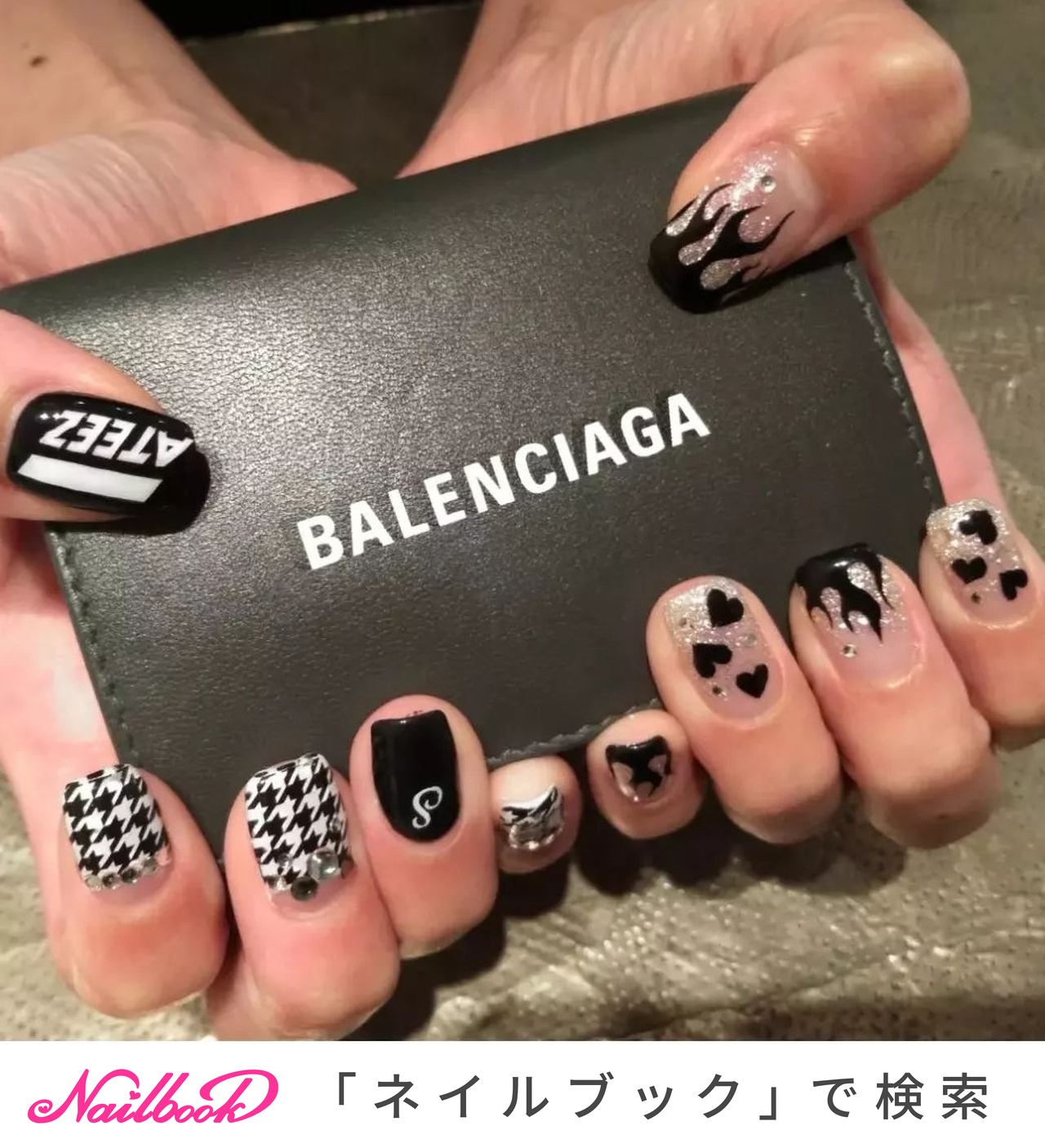 ATEEZ ネイルシール　GELNAIL トレカ　black ver.ホンジュン ATEEZ - READY CURED GEL NAIL STICKER [TIMELESS SOUL] - K PLACE