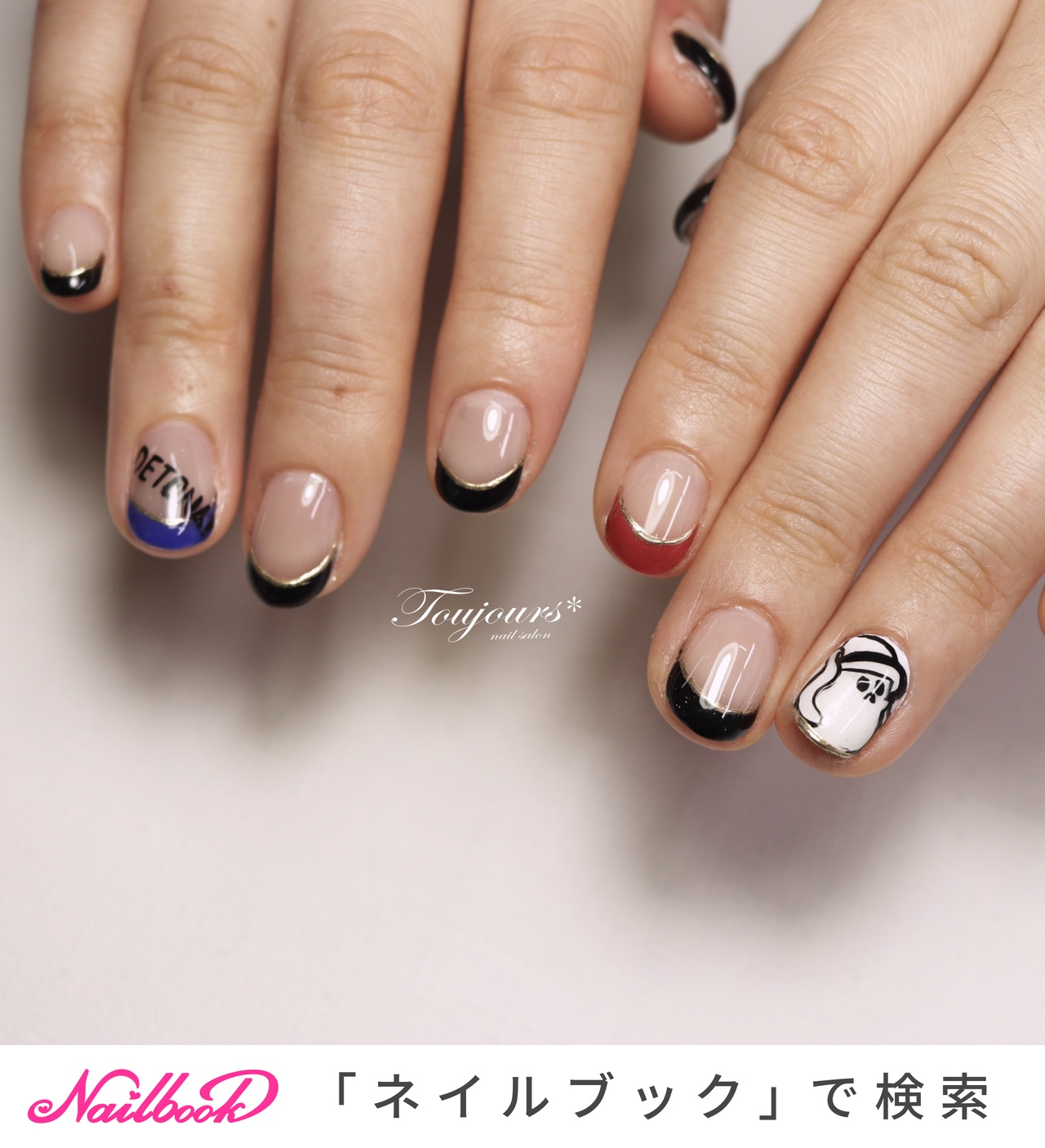 オールシーズン/ライブ/ハンド/フレンチ/ショート - toujours_nailsalonのネイルデザイン[No.8614646]｜ネイルブック