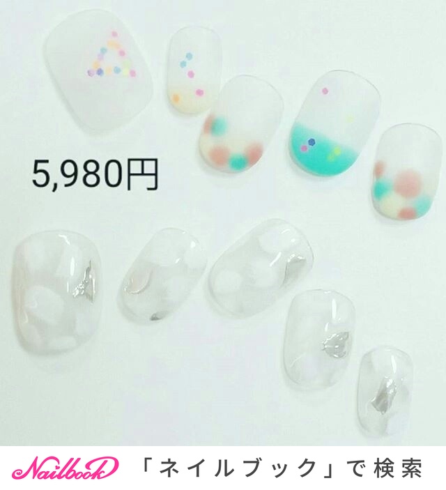 シルバー/パステル/#￥5980_のネイルデザイン｜ネイルブック