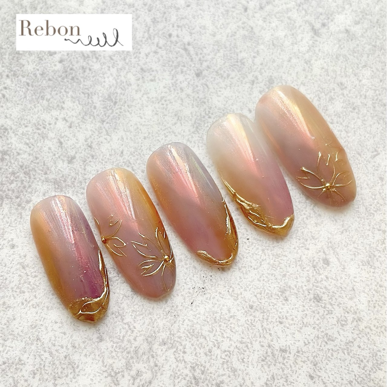 春/ハンド/フラワー/オーロラ/ミラー - rebon_beautyのネイルデザイン 