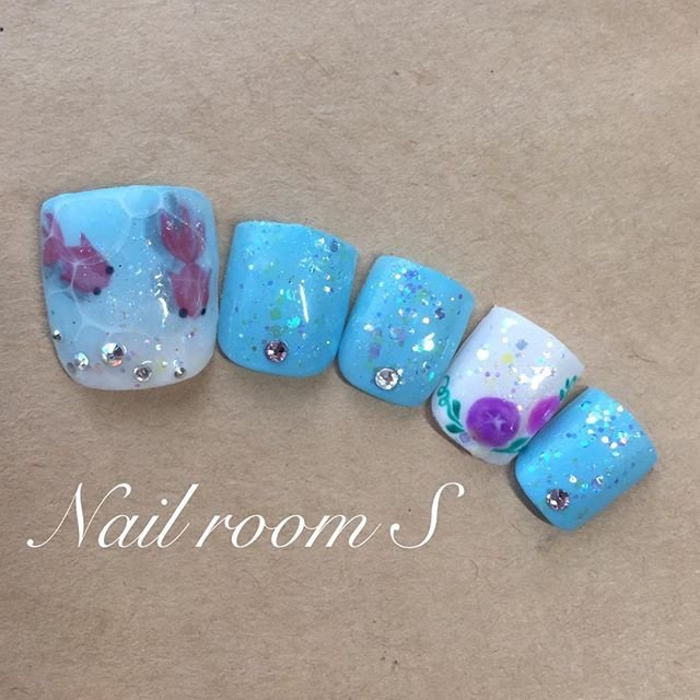 夏 海 浴衣 デート フット ｎailroom ｓ Shiho Hiratouのネイルデザイン No ネイルブック