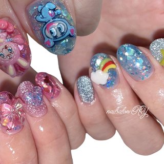 𝙘𝙝𝙞𝙖𝙠𝙞♡3Dネイル💅 | 🐰🎀 lilygel:054 #ピンクネイル