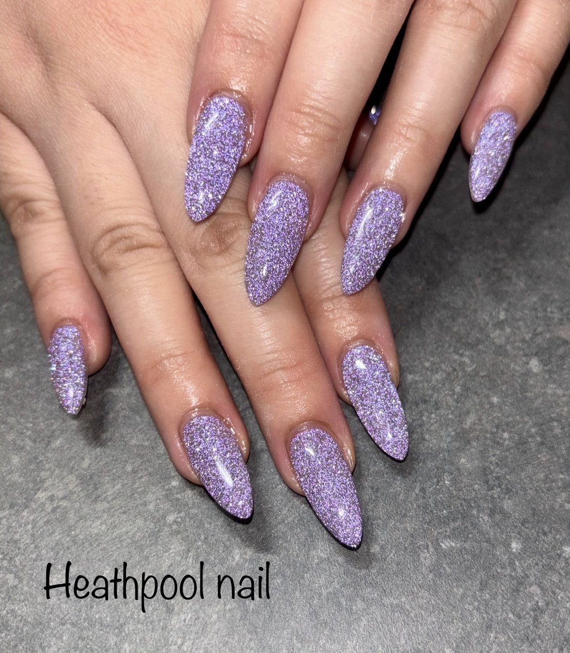 ハンド/ラメ/ワンカラー/パープル/ジェルネイル - heathpoolnailの