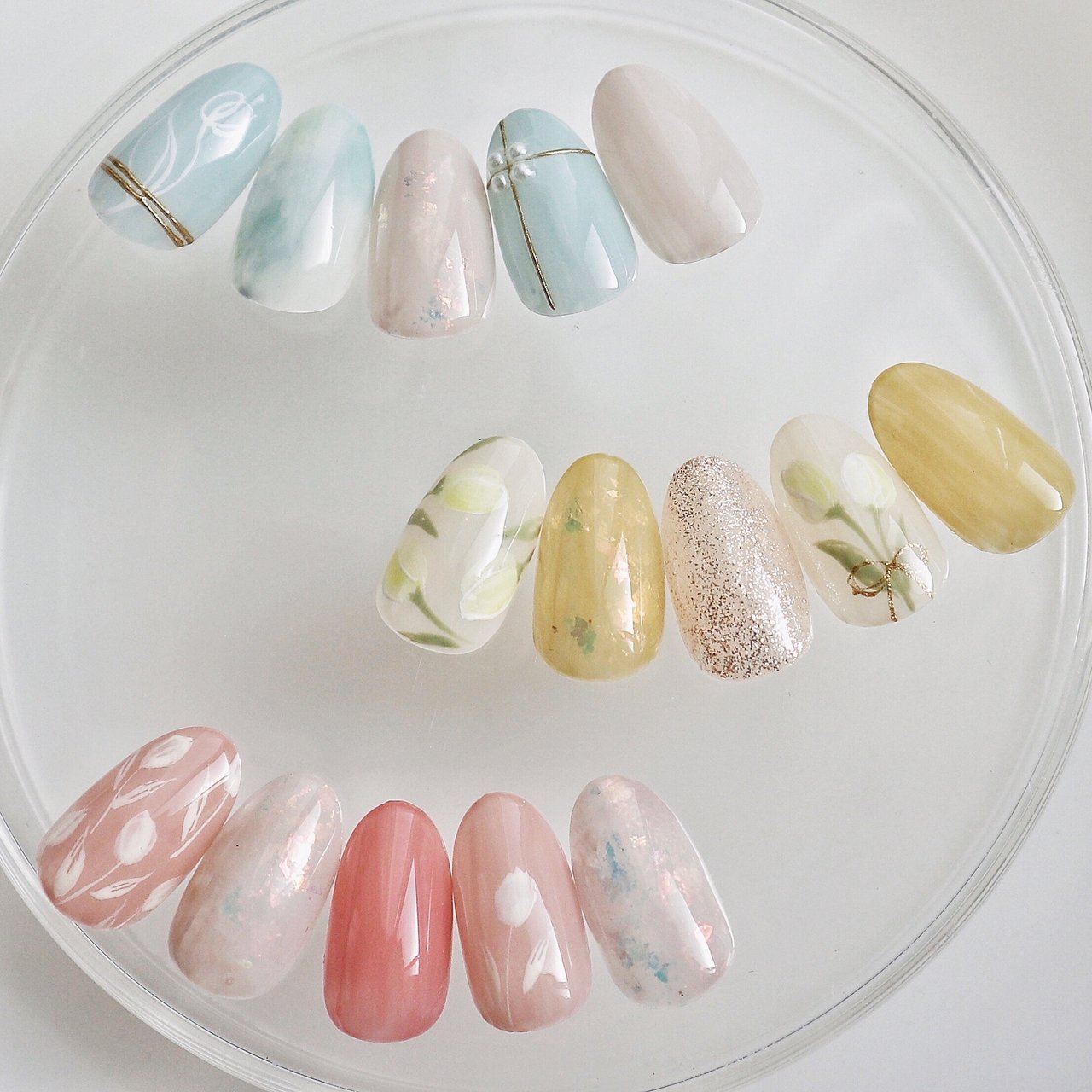 【お好きなカラーに変更OK】ネイルチップ　オーダー　パステルカラー　春ネイル 春/卒業式/入学式/ハンド/フラワー - shushu nailのネイルデザイン[No